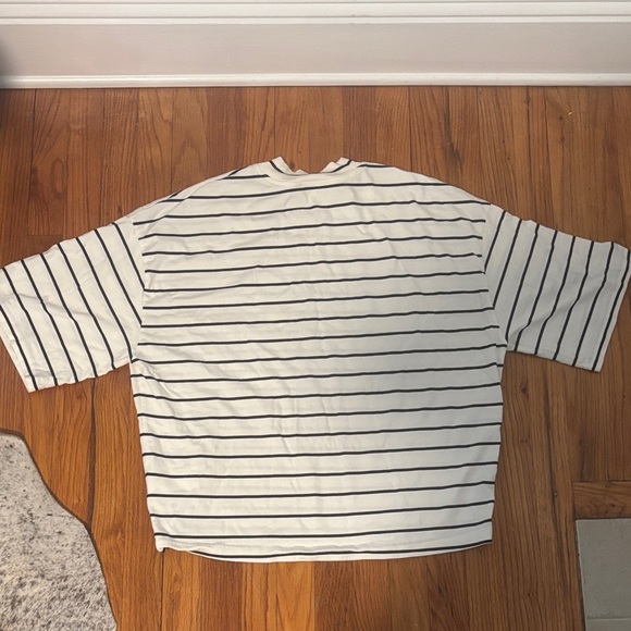 COS White and Black Striped Short Sleeve Top - Picture 7 of 7
